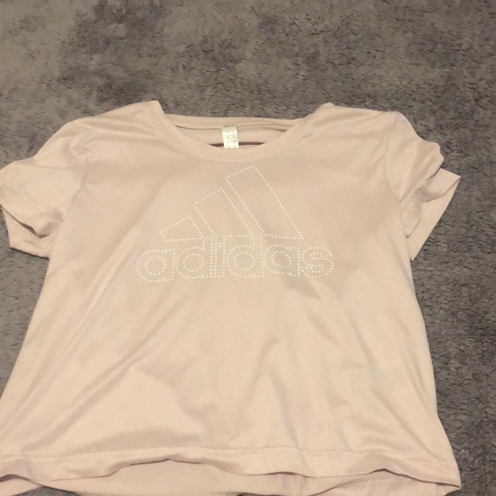 Pink adidas workout t-shirt